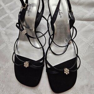 Jacqueline Ferrar Strappy Sling Back Heels!  EUC!